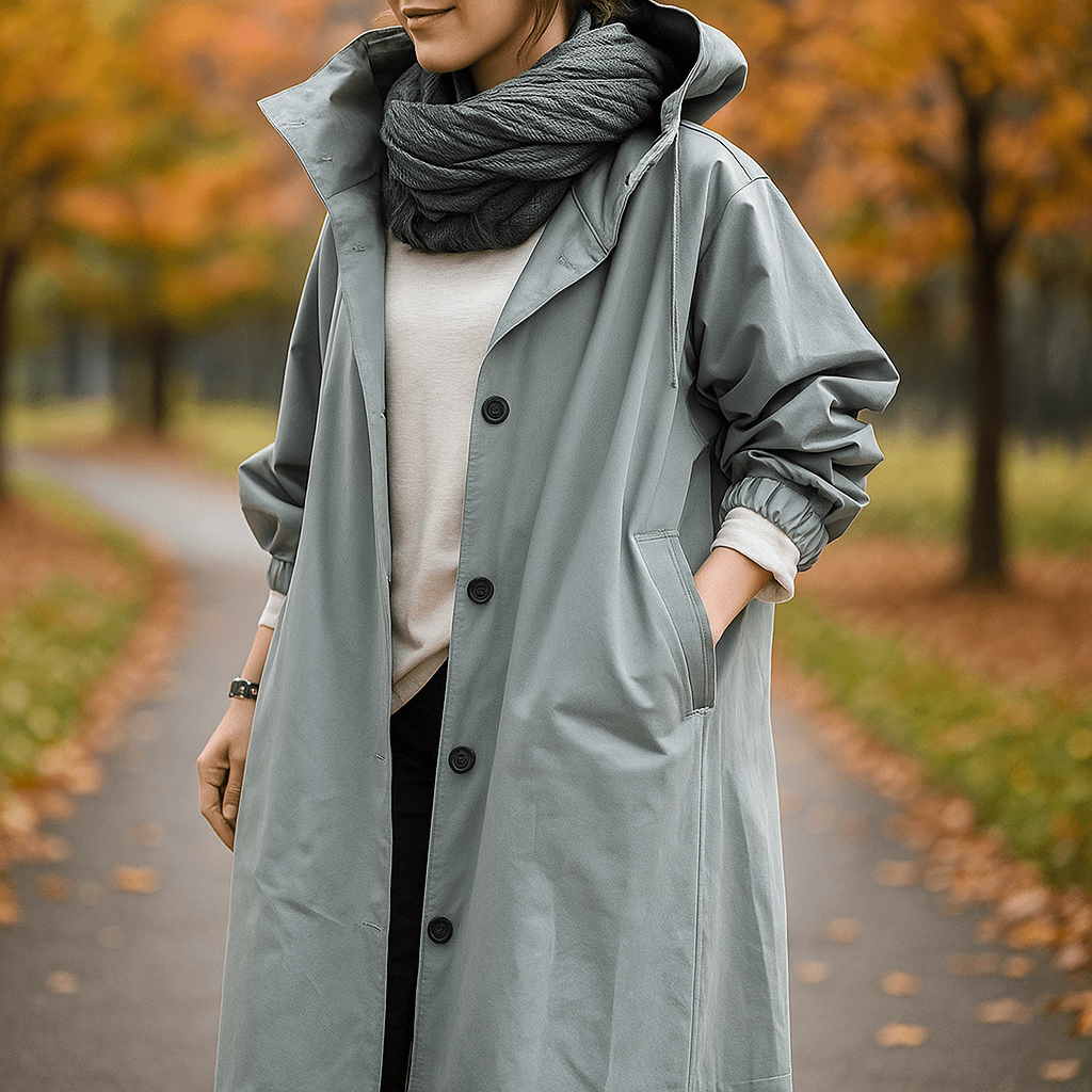 Helena - Waterproof Trench Coat - Hood - Stylish Protection