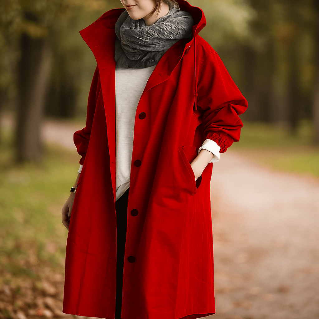 Helena - Waterproof Trench Coat - Hood - Stylish Protection