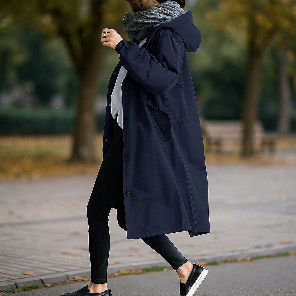 Helena - Waterproof Trench Coat - Hood - Stylish Protection