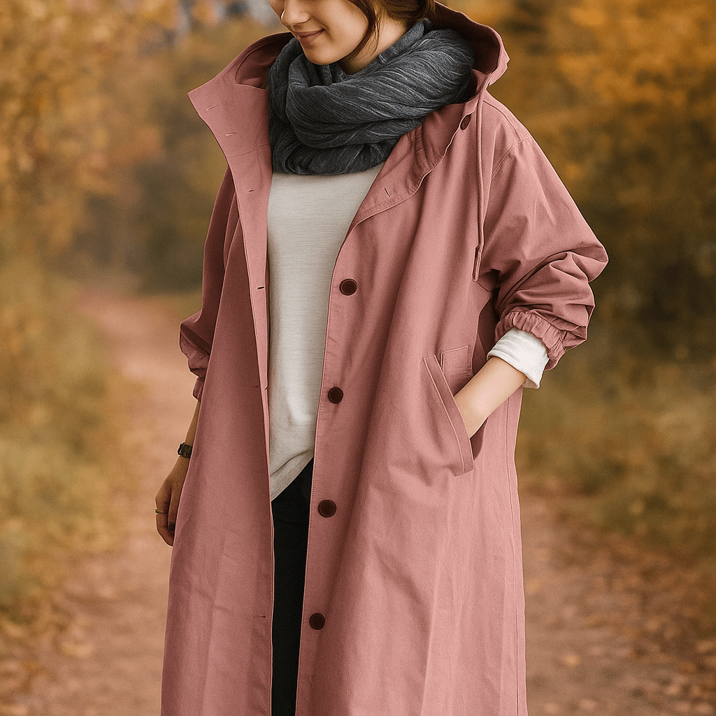 Helena - Waterproof Trench Coat - Hood - Stylish Protection