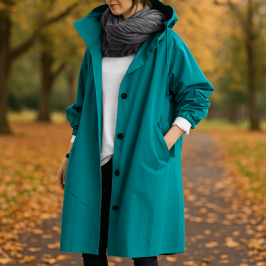 Helena - Waterproof Trench Coat - Hood - Stylish Protection