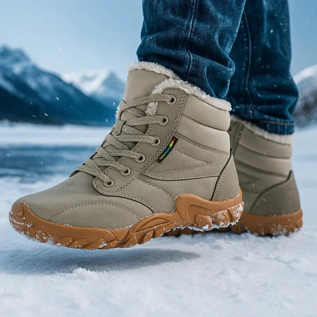 Men's Waterproof Insulated Winter Boots - Non-Slip Sole