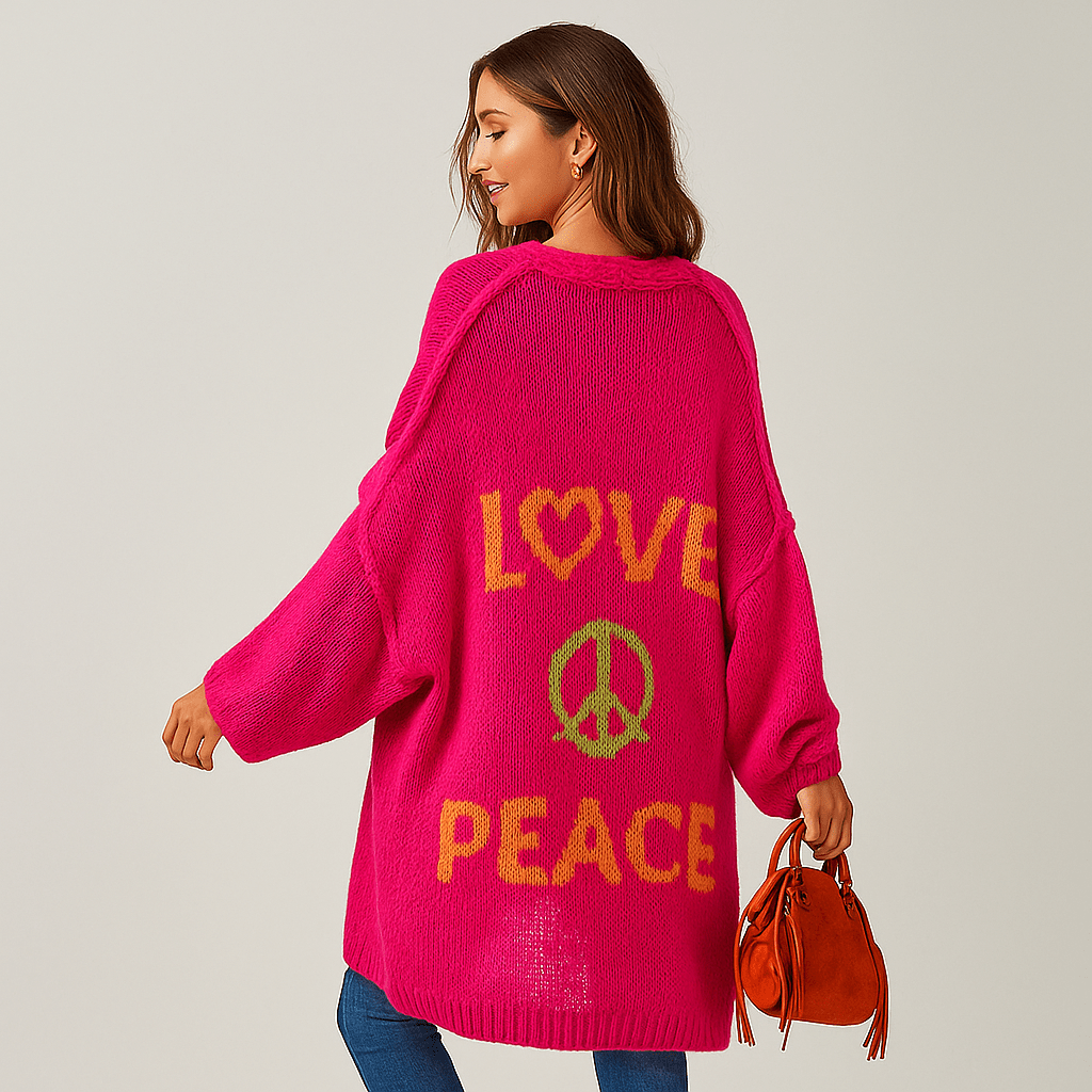 Colourful Love Cardigan - Bold Winter Warmth - Superior Comfort