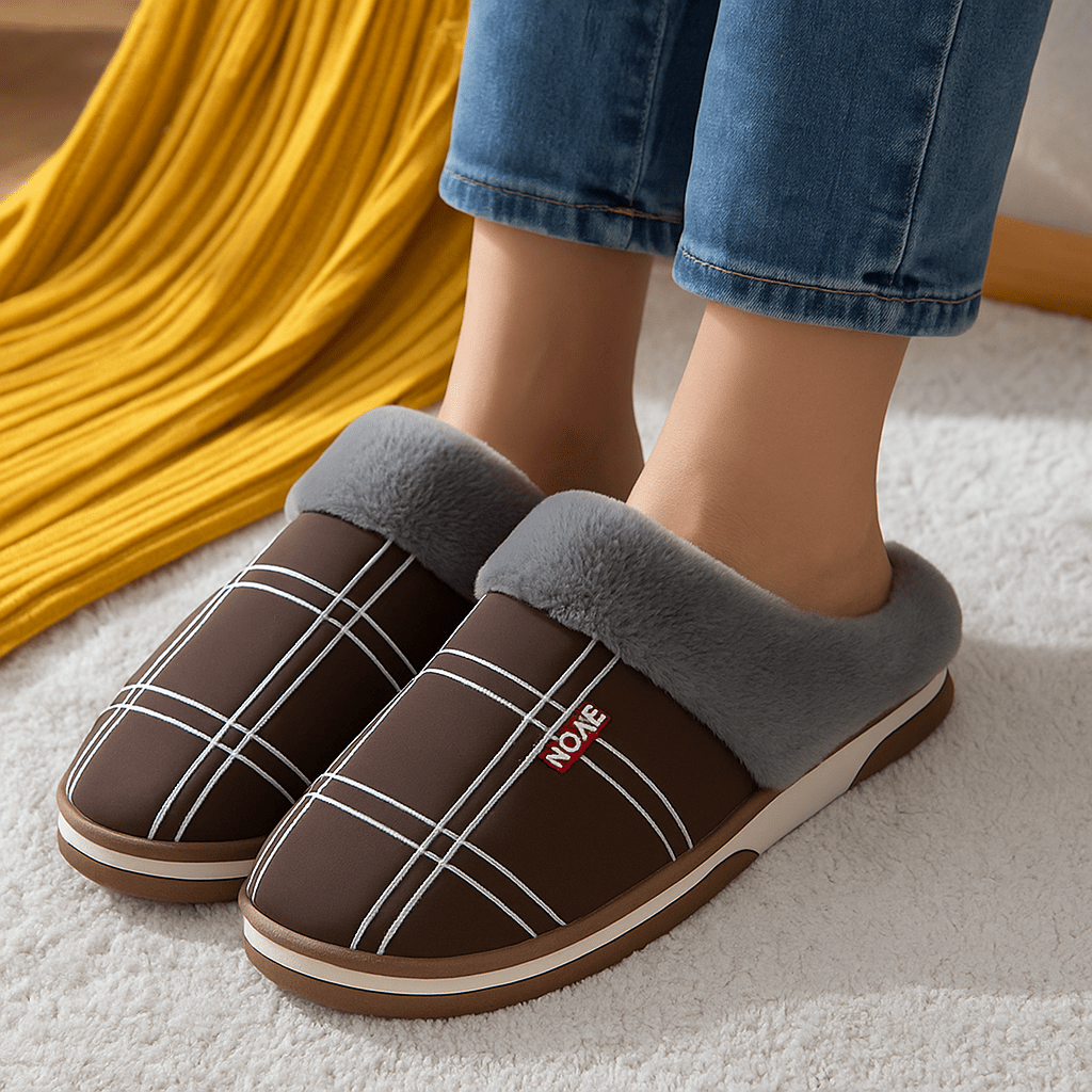 Men's Slippers - Warm Fleece-Lined - Cozy Home Comfort Shoes