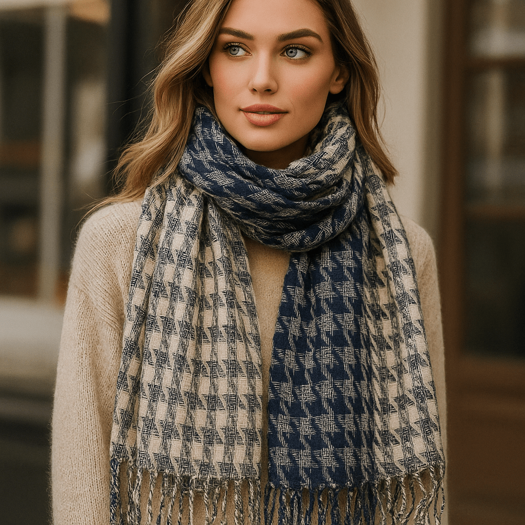 Liora Checkered Scarf - Soft - Elegant - Lightweight - Cozy