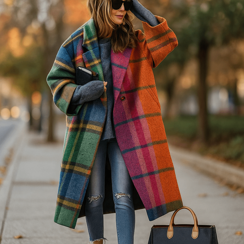 Milla - Long Wool Coat - Warm Colours - Stylish Comfort