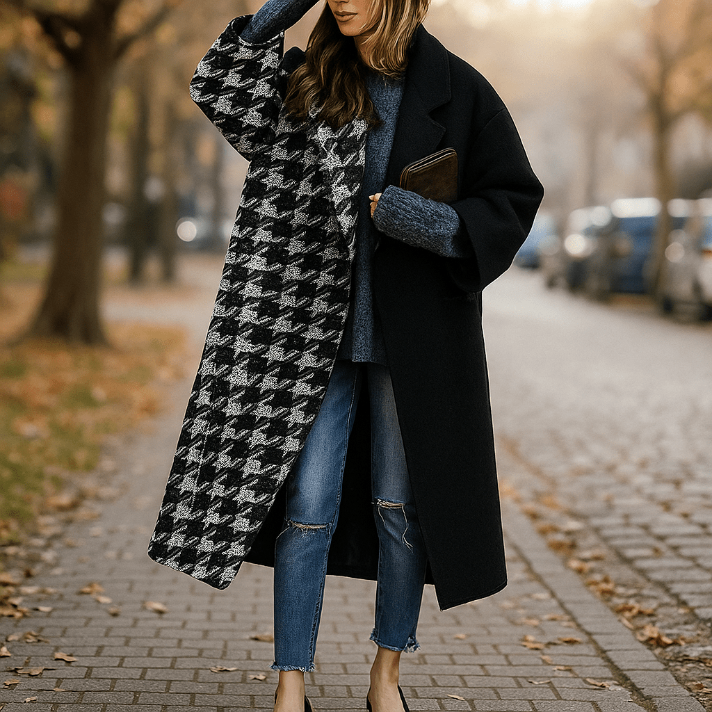 Milla - Long Wool Coat - Warm Colours - Stylish Comfort