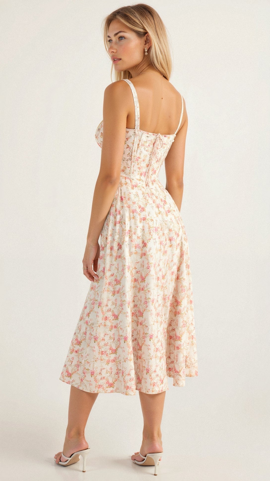 Robe de soirée femme - Florale - Midi - Fluide - Élégante