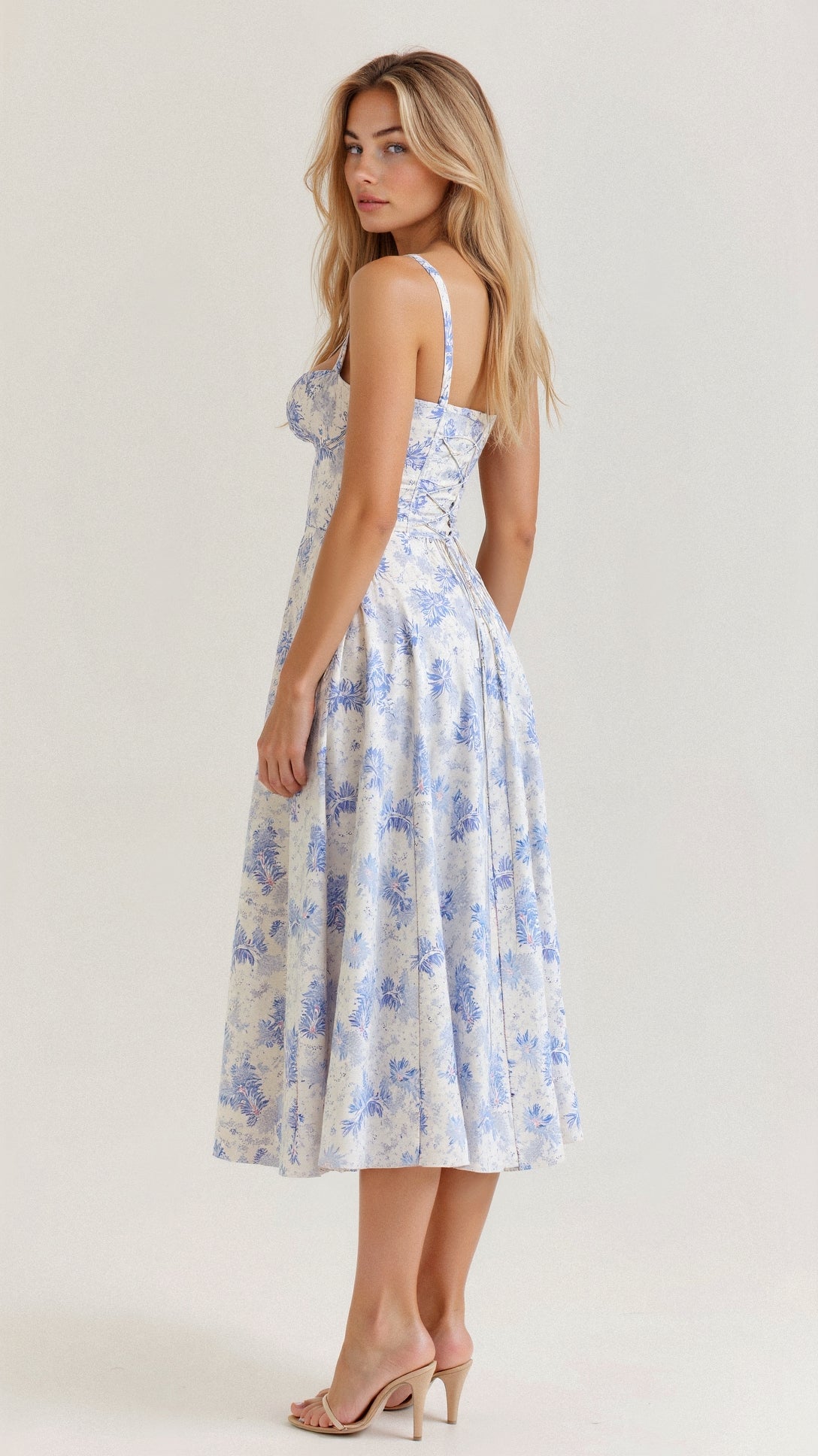 Robe de soirée femme - Florale - Midi - Fluide - Élégante