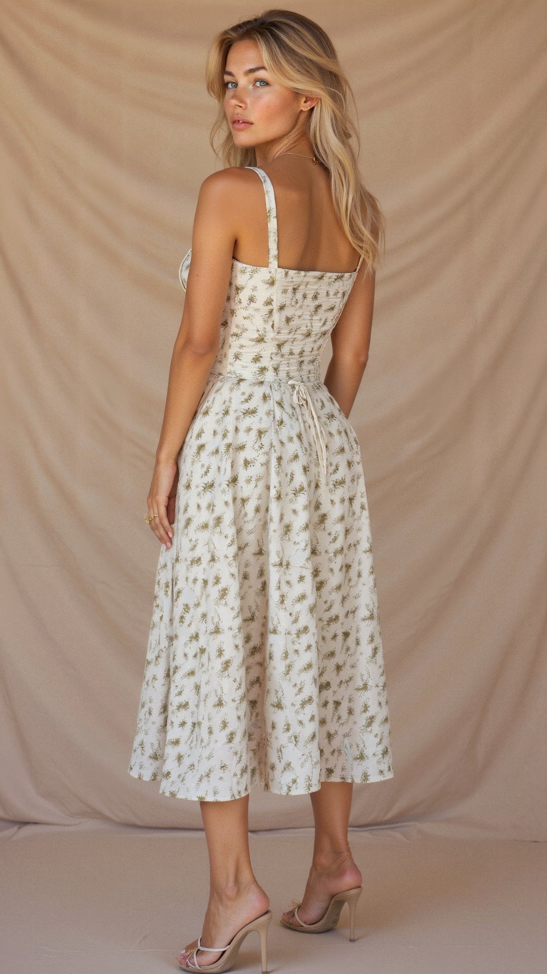 Robe de soirée femme - Florale - Midi - Fluide - Élégante