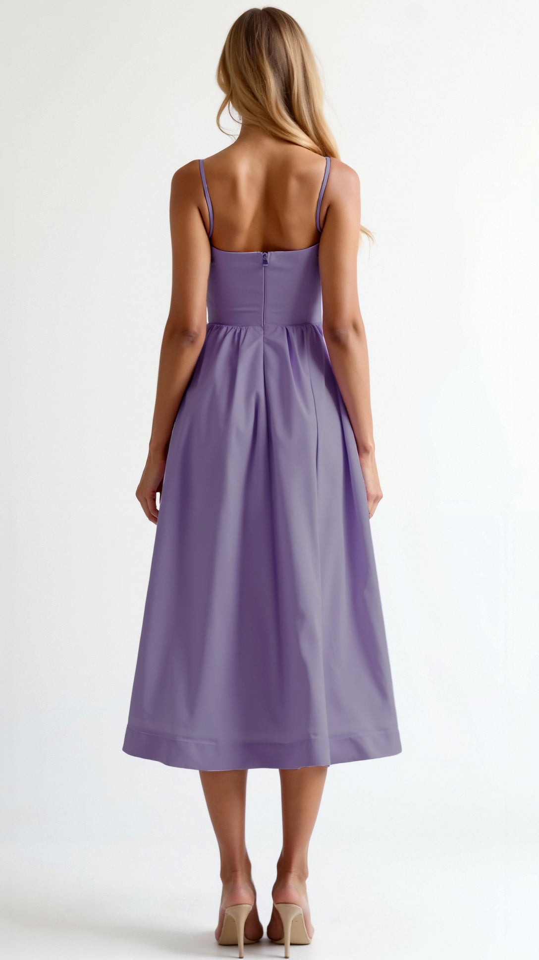 Evening Strappy Midi Dress - Elegant Women's Cocktail Dress