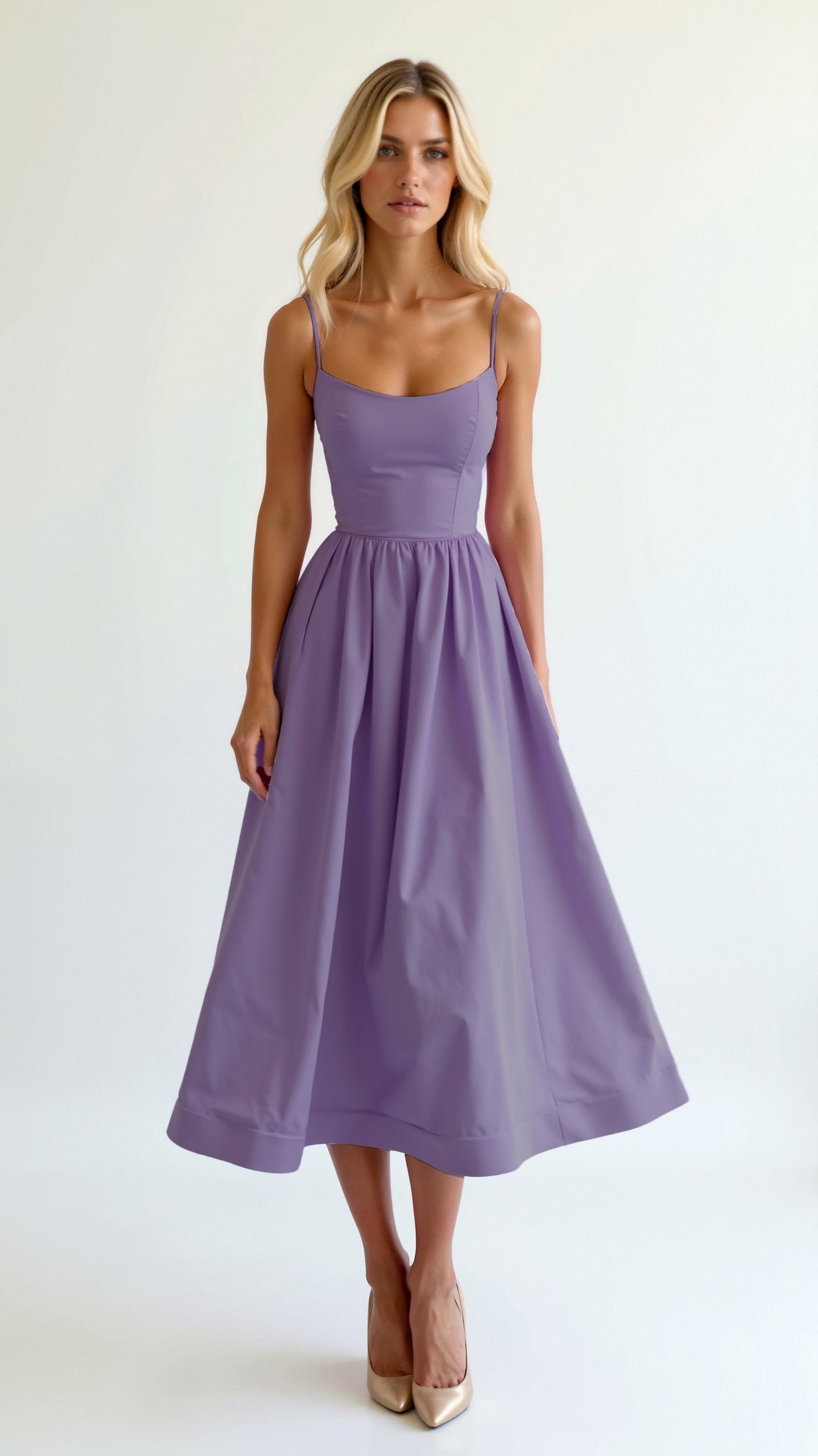 Strapless Evening Midi Dress - Lightweight Summer - For Women