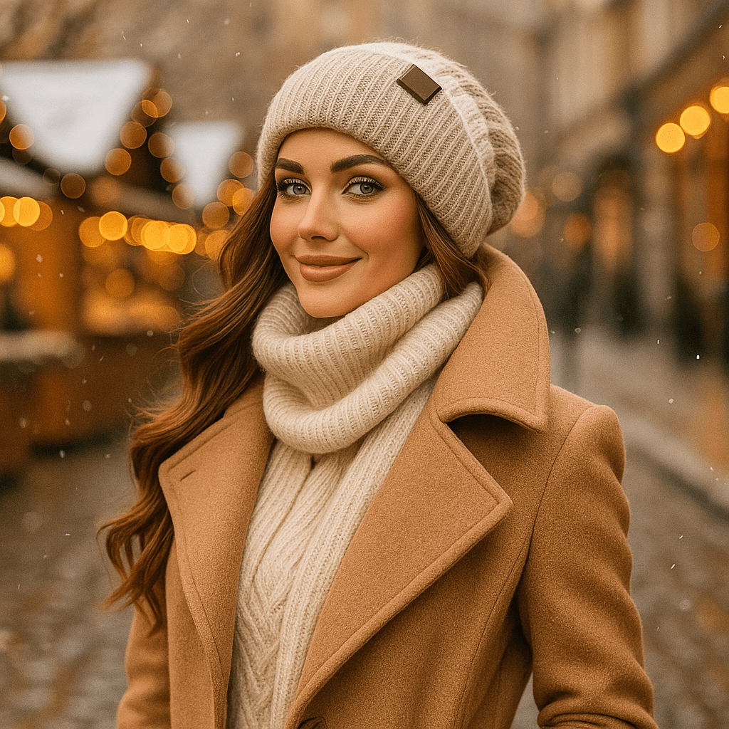 Noëlle - Women's Wool Hat and Scarf Set - Luxury Winter