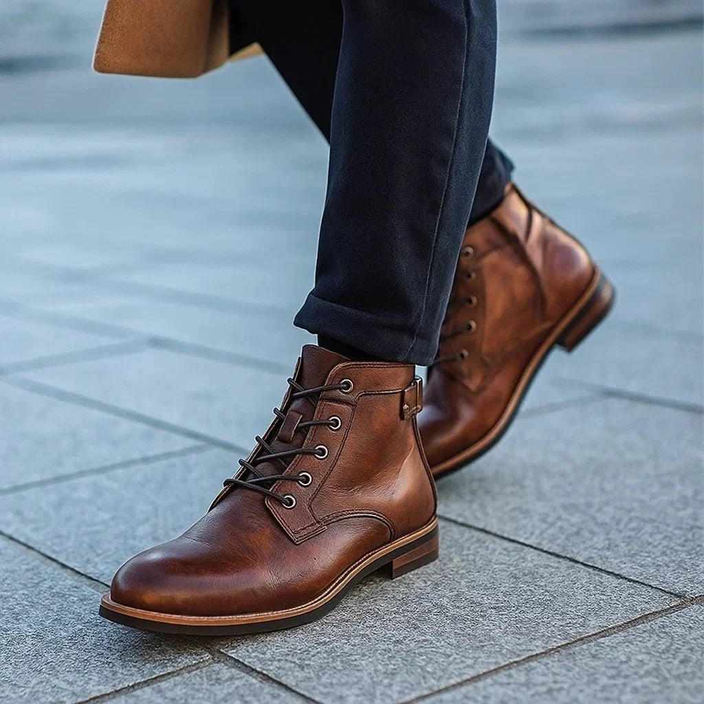 Orthopedic Leather Men's Shoes - Stable - Comfortable - Arch Support