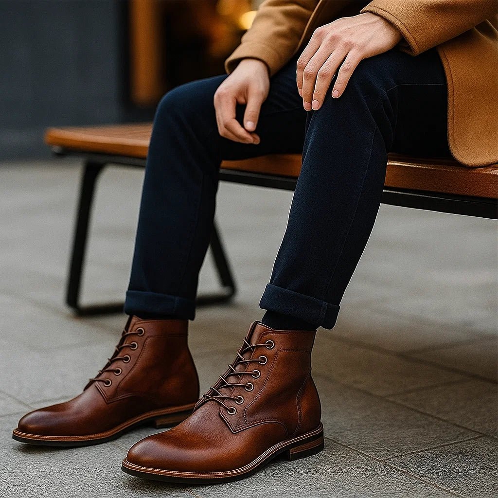 Orthopedic Leather Men's Shoes - Stable - Comfortable - Arch Support