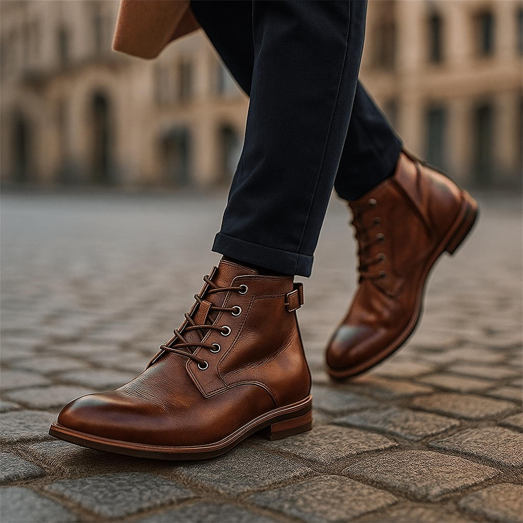 Orthopedic Leather Men's Shoes - Stable - Comfortable - Arch Support