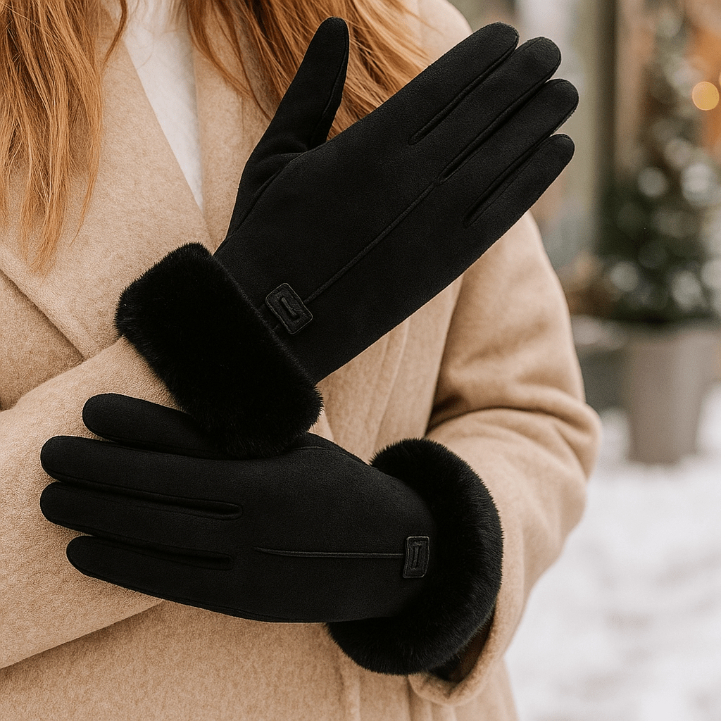 Winter Gloves - Faux Fur Lined - Elegant Warmth