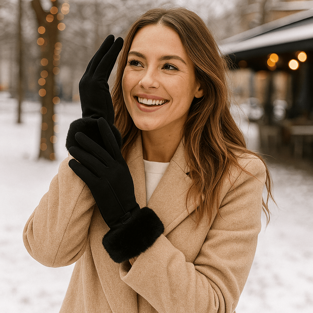 Winter Gloves - Faux Fur Lined - Elegant Warmth