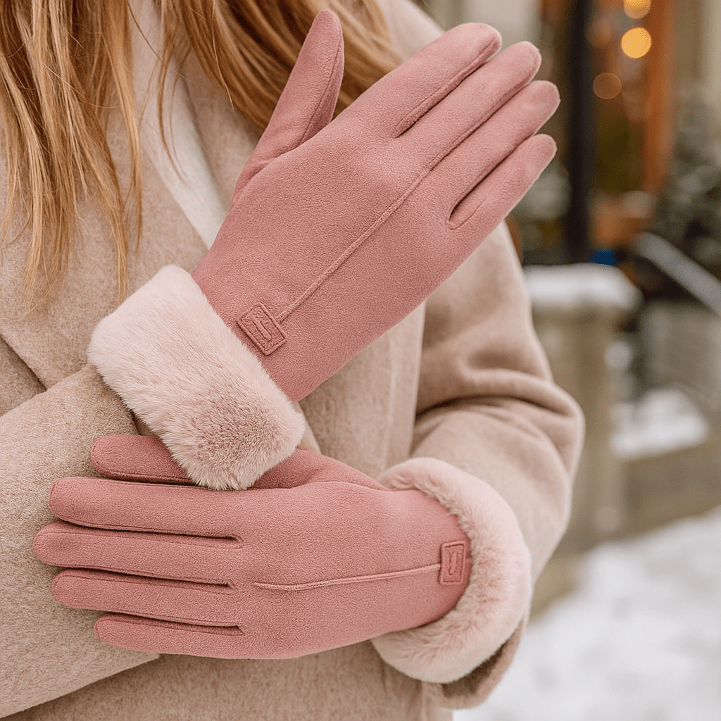 Winter Gloves - Faux Fur Lined - Elegant Warmth