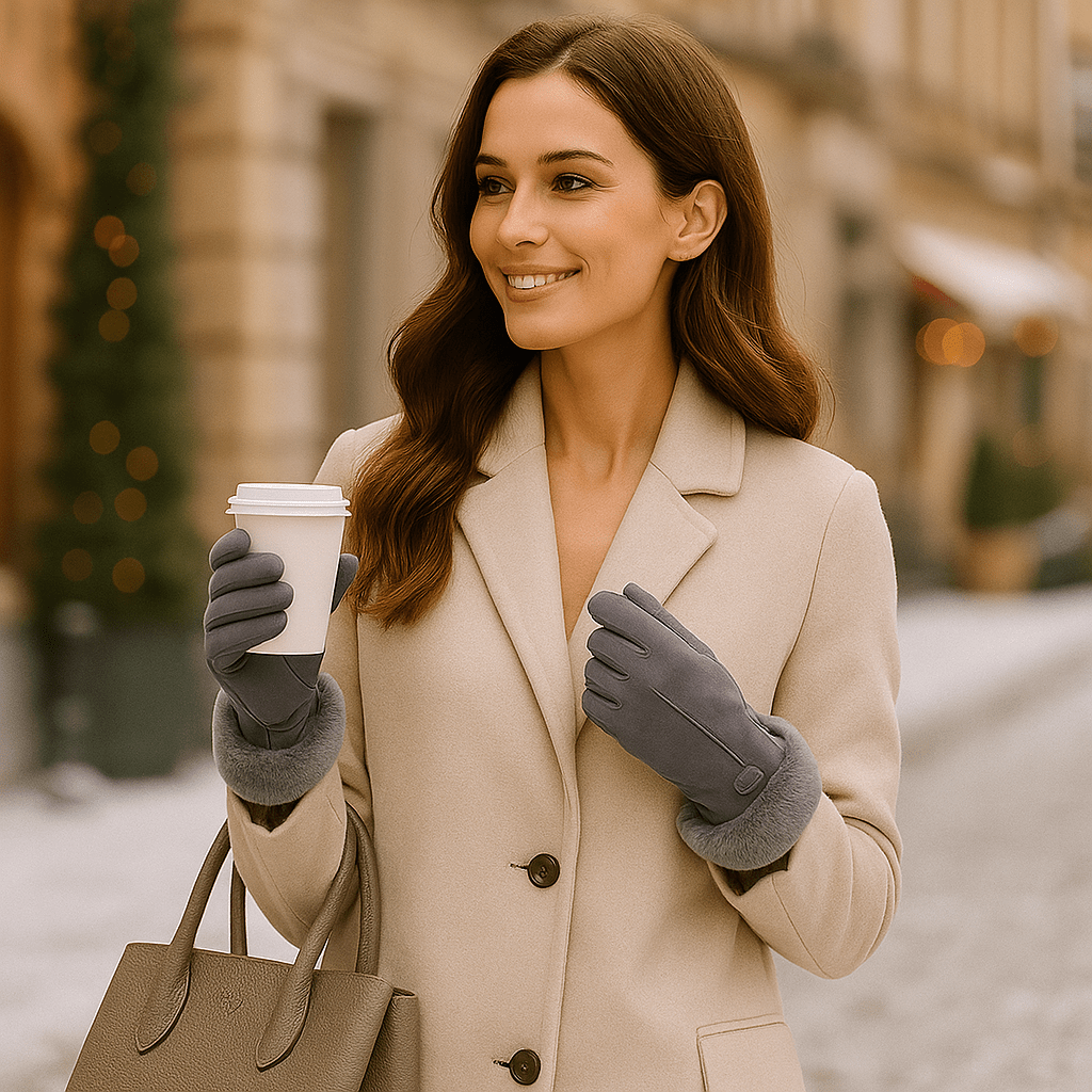 Winter Gloves - Faux Fur Lined - Elegant Warmth