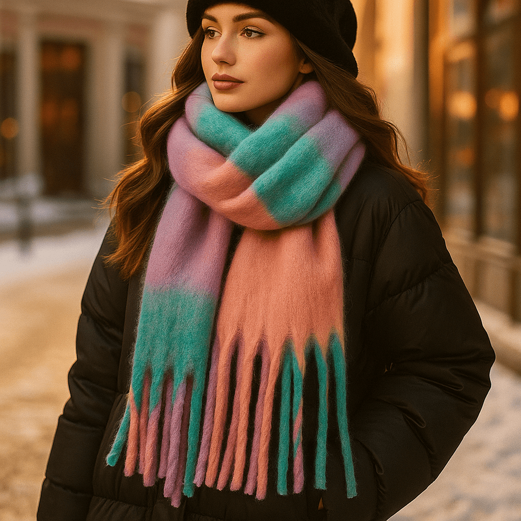 Scarvello - Thick Colourful Wool Scarf - Chunky Winter Wrap