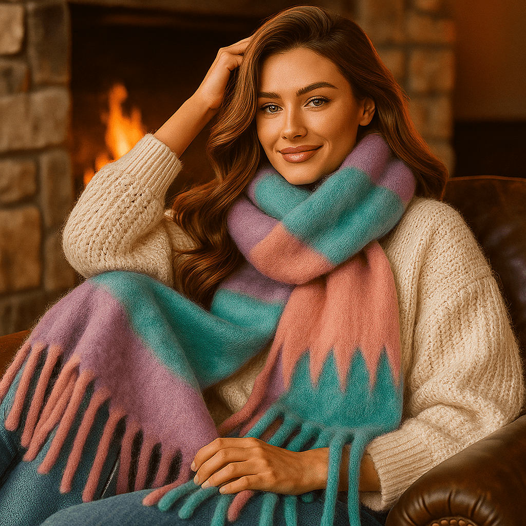 Scarvello - Thick Colourful Wool Scarf - Chunky Winter Wrap