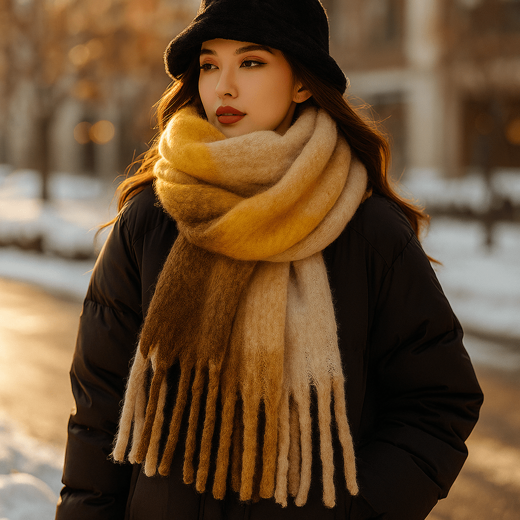 Scarvello - Thick Colourful Wool Scarf - Chunky Winter Wrap