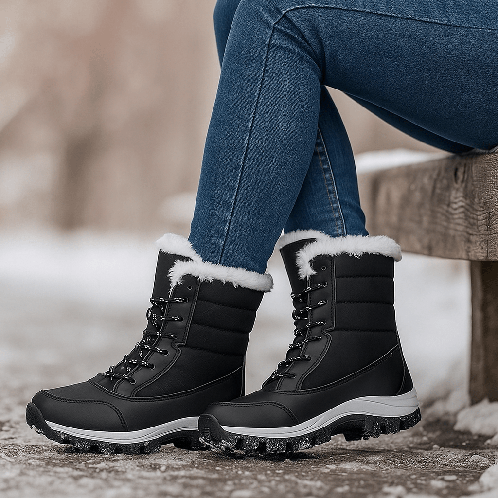 Women's Waterproof Insulated Snow Boots - Fur-Lined - Non-Slip Grip