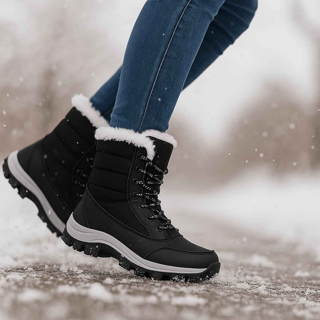 Women's Waterproof Insulated Snow Boots - Fur-Lined - Non-Slip Grip