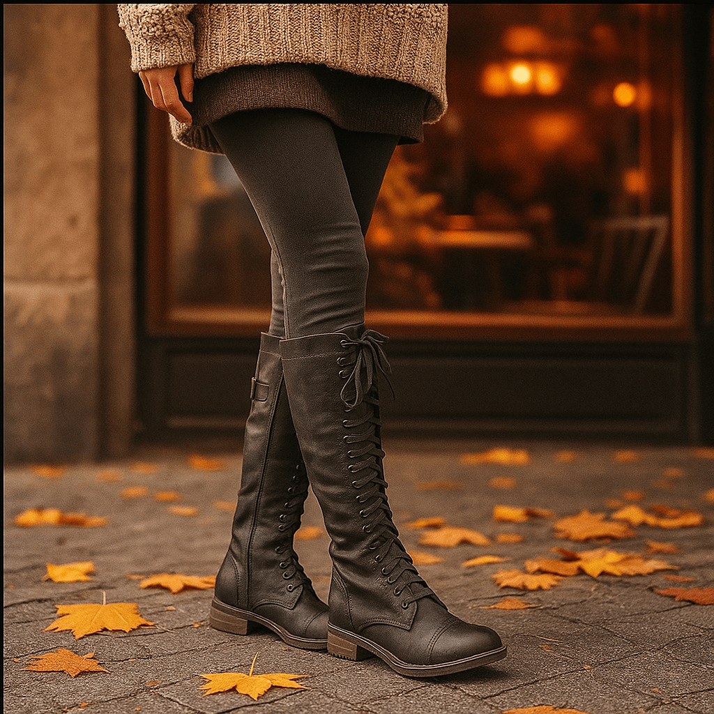 Soraya - Women's Leather - Knee-High Ankle Boots