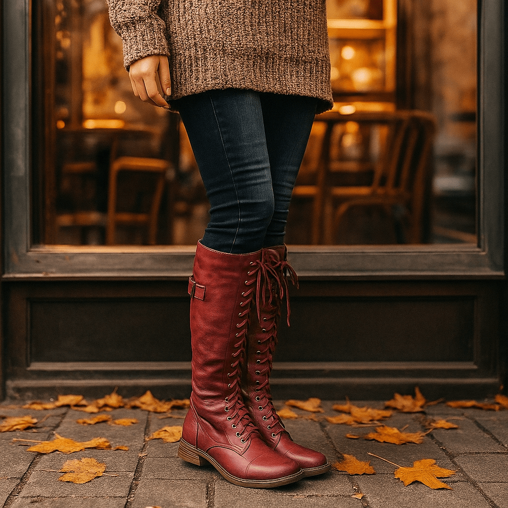 Soraya - Women's Leather - Knee-High Ankle Boots