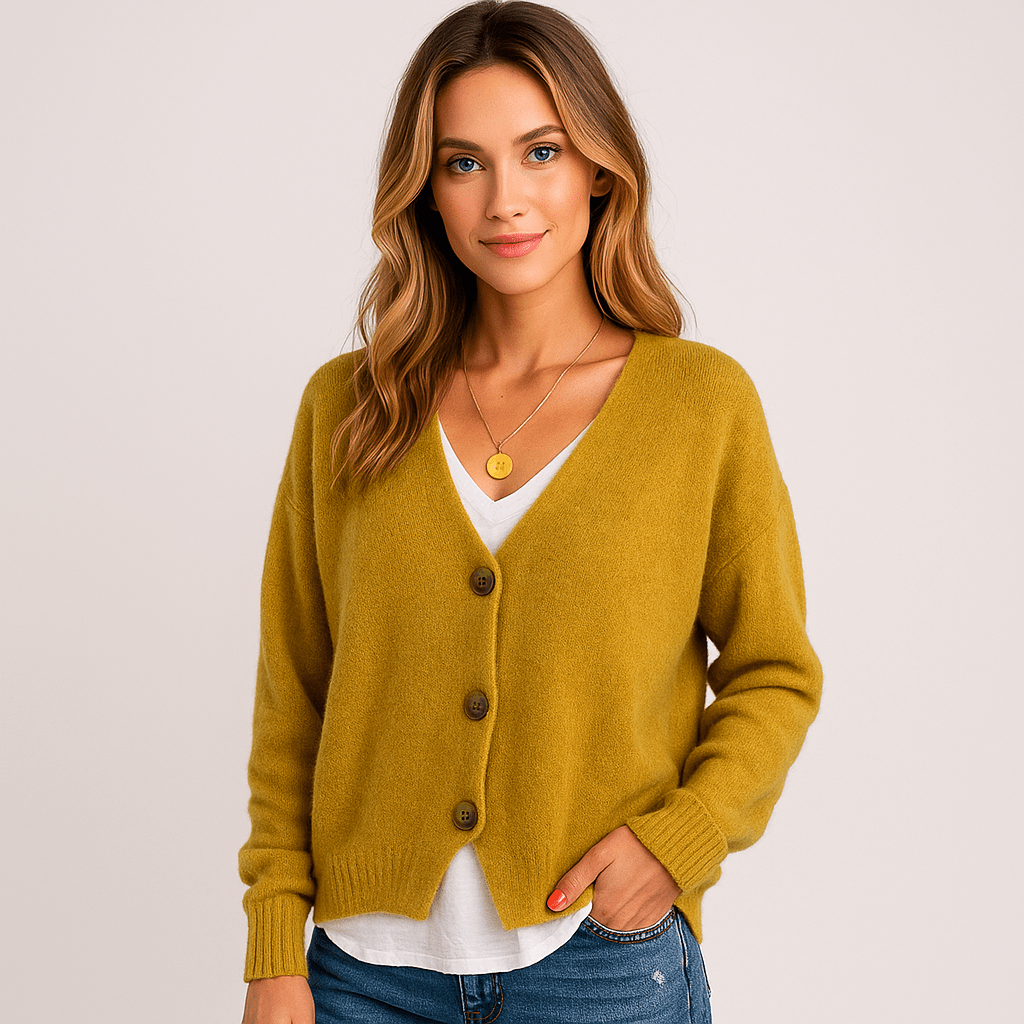 Stilla V-Neck Cardigan - Soft Wool - Casual Comfort
