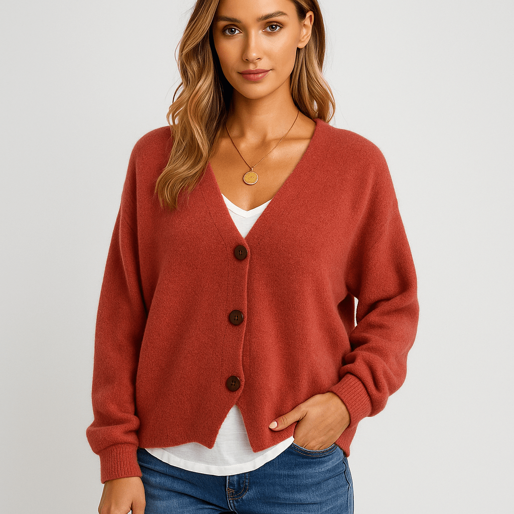 Stilla V-Neck Cardigan - Soft Wool - Casual Comfort