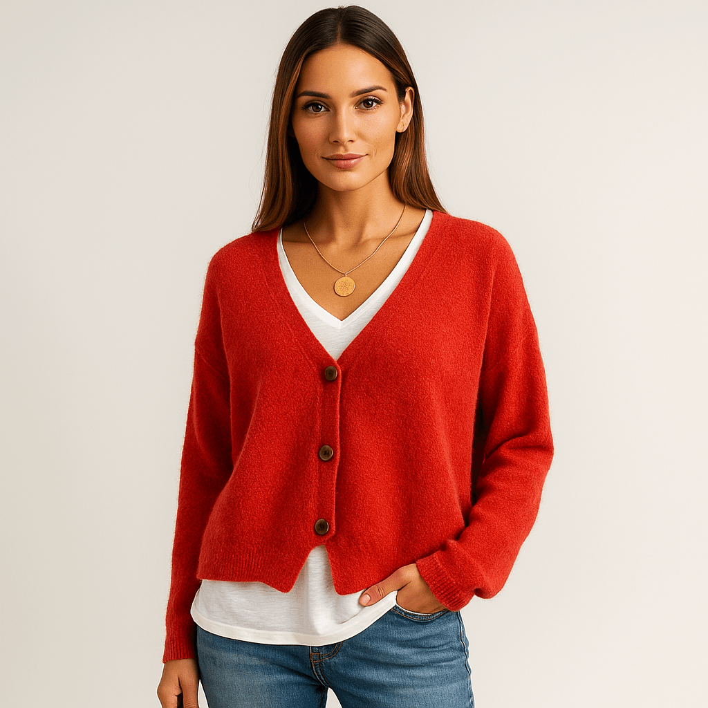 Stilla V-Neck Cardigan - Soft Wool - Casual Comfort