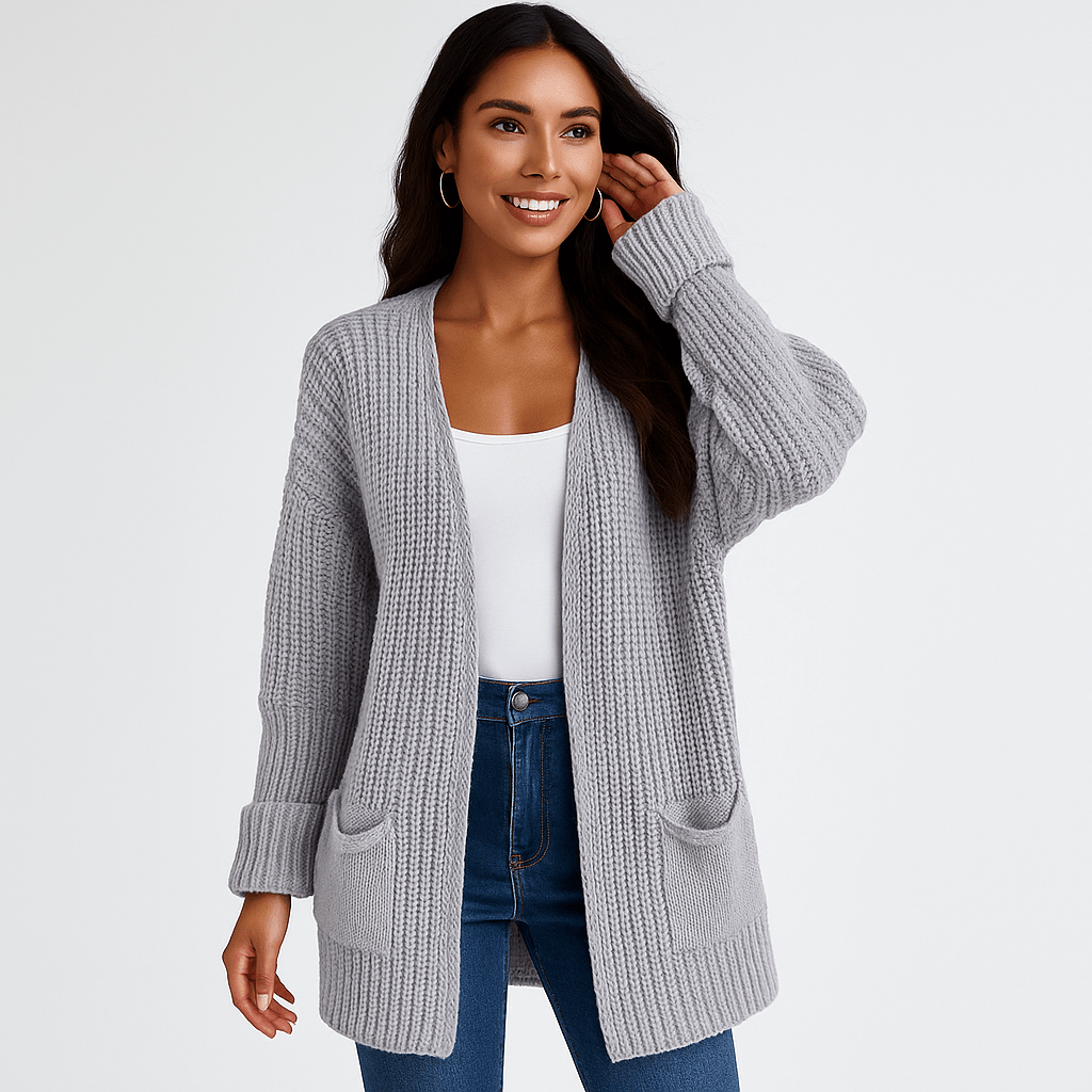 Structural Open Cardigan - Relaxed Fit - Pocket Details - Comfort Style