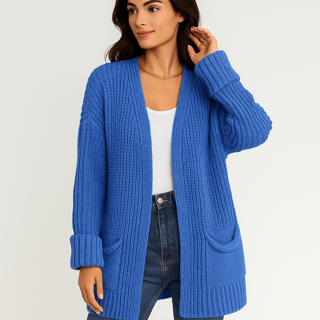 Structural Open Cardigan - Relaxed Fit - Pocket Details - Comfort Style