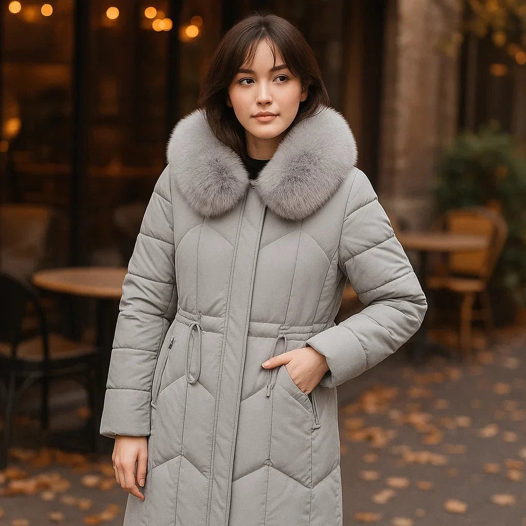 Stylish Winter Coat with Fur Hood