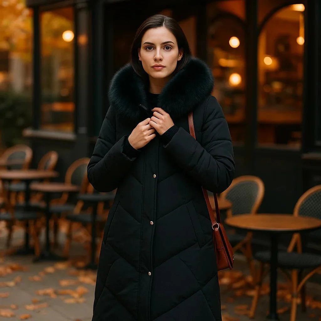 Stylish Winter Coat with Fur Hood