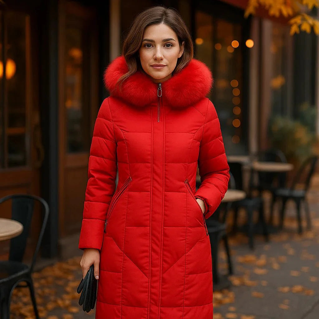 Stylish Winter Coat with Fur Hood