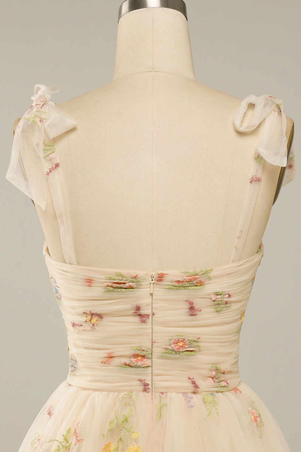 Suzy - Tulle Prom Dress - Floral Embroidery