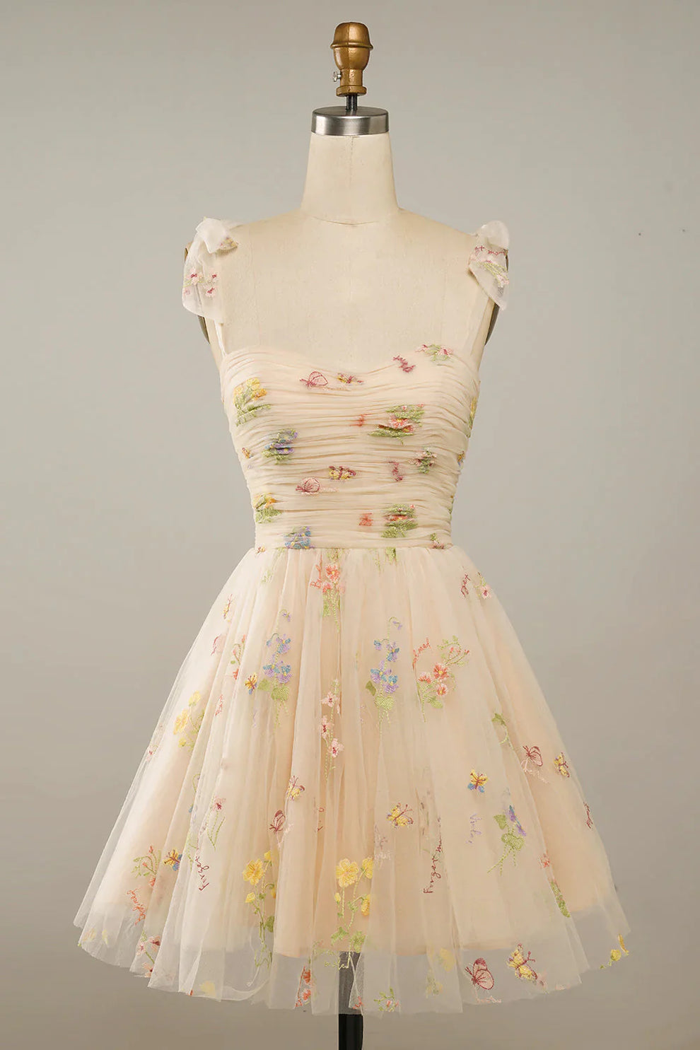 Suzy - Tulle Prom Dress - Floral Embroidery