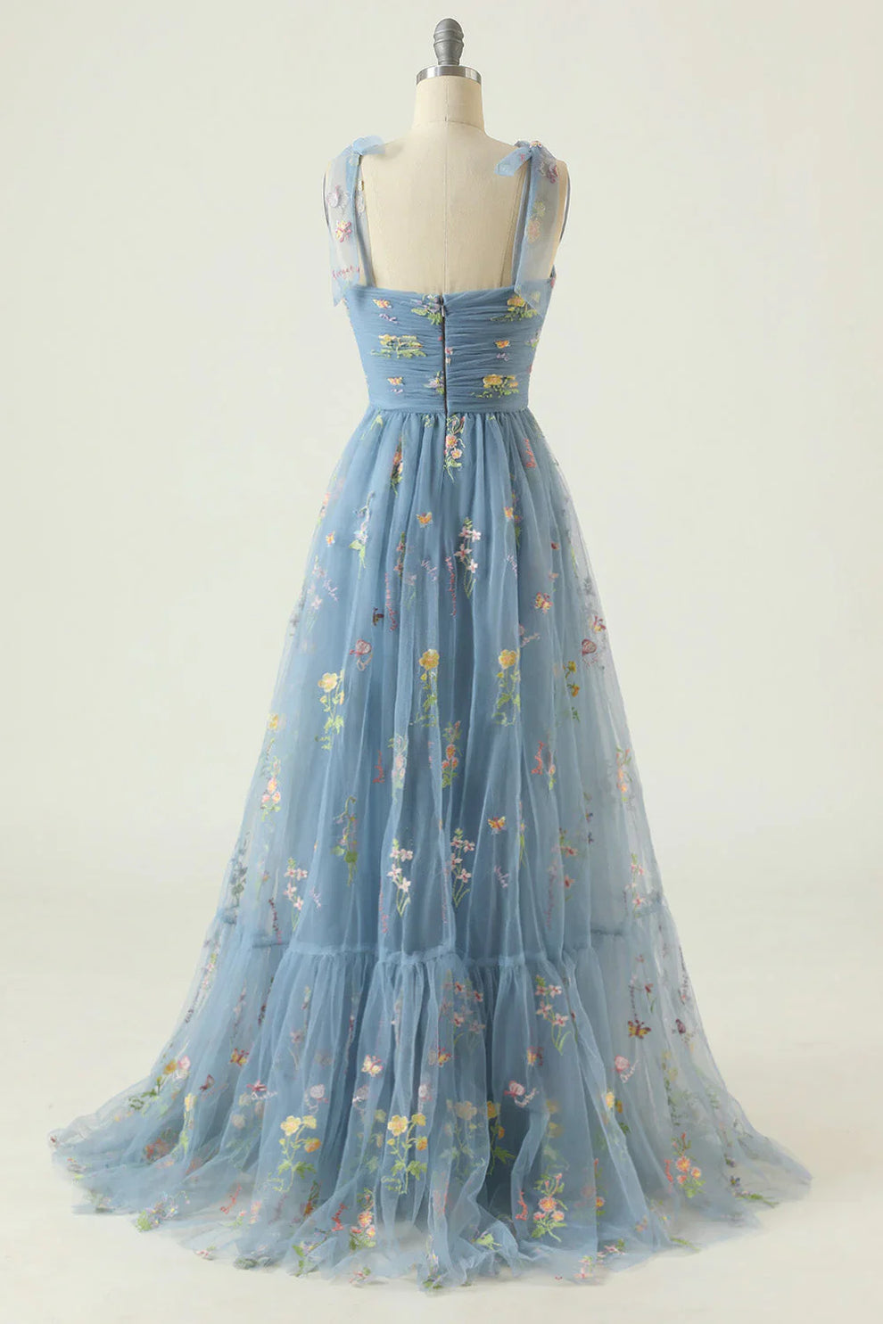 Suzy - Tulle Prom Dress - Floral Embroidery
