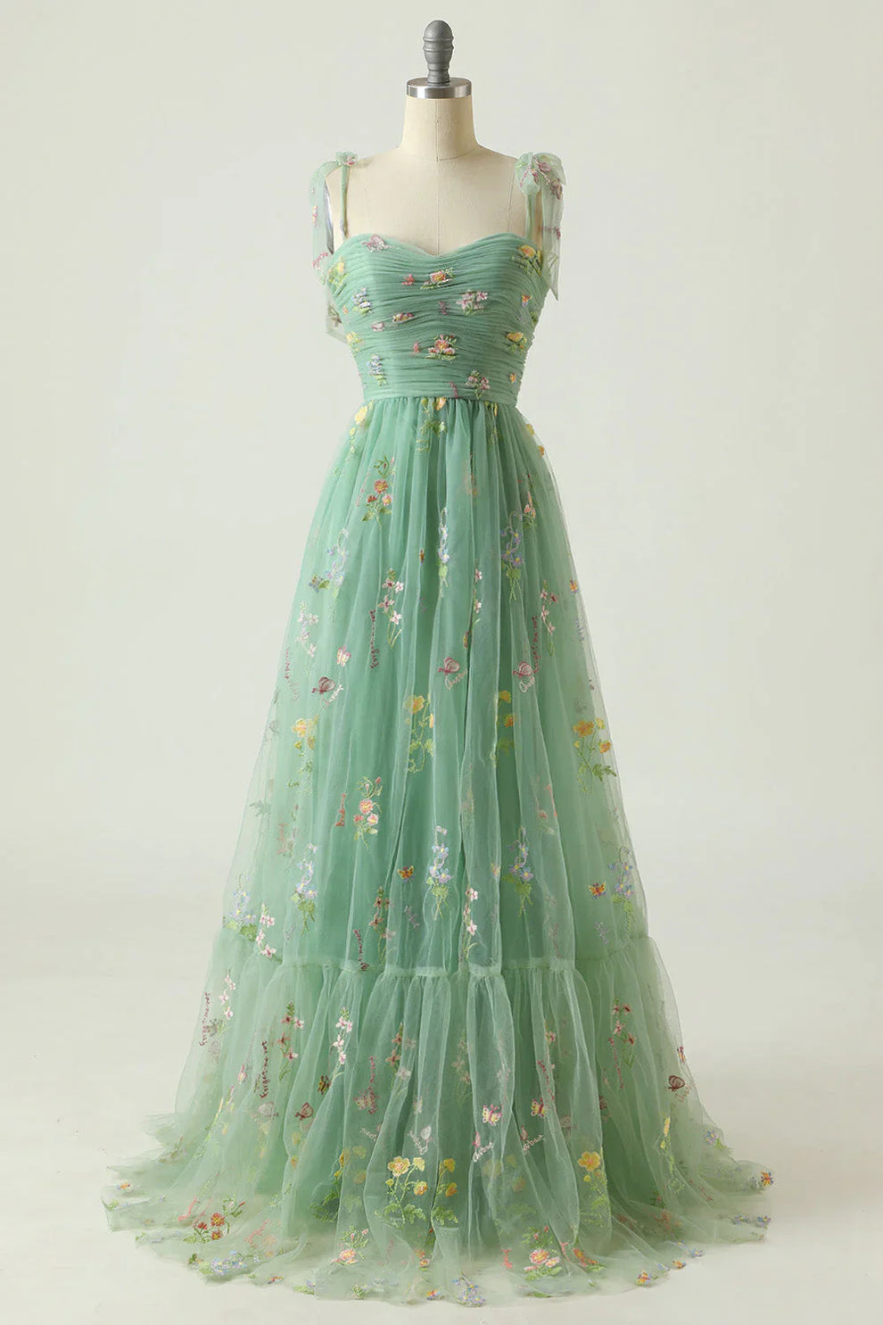Suzy - Tulle Prom Dress - Floral Embroidery