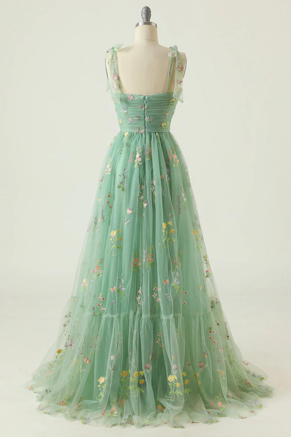 Suzy - Tulle Prom Dress - Floral Embroidery