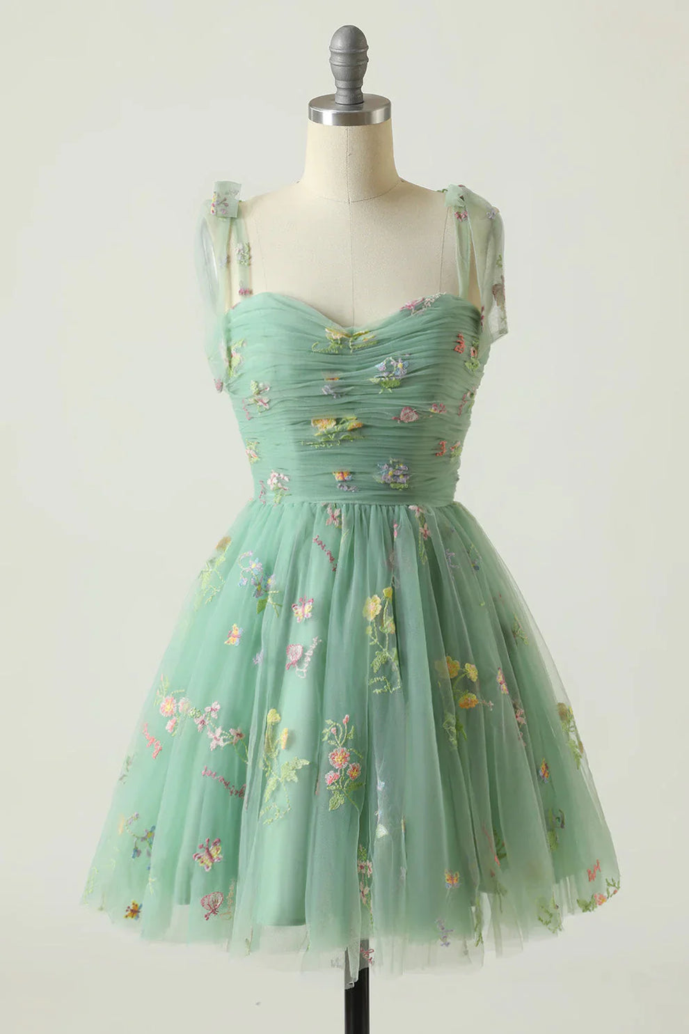 Suzy - Tulle Prom Dress - Floral Embroidery