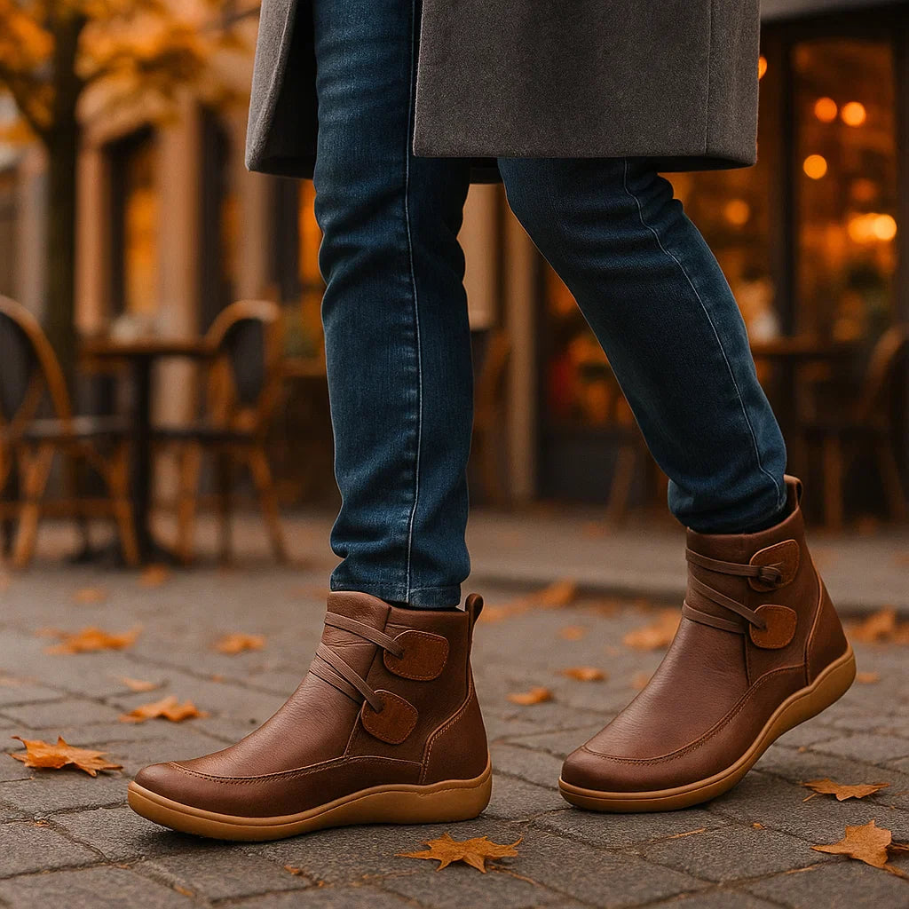 Vivano - Orthopedic Leather Ankle Boots - Women's Support