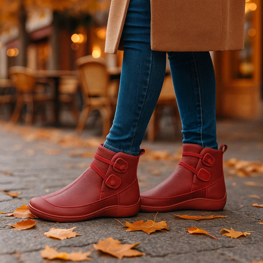 Vivano - Orthopedic Leather Ankle Boots - Women's Support