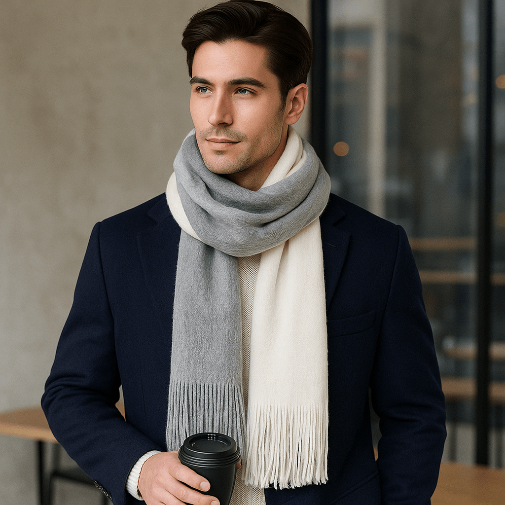 Long Woollen Striped Scarf - Warm - Elegant