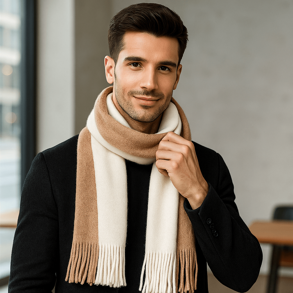 Long Woollen Striped Scarf - Warm - Elegant