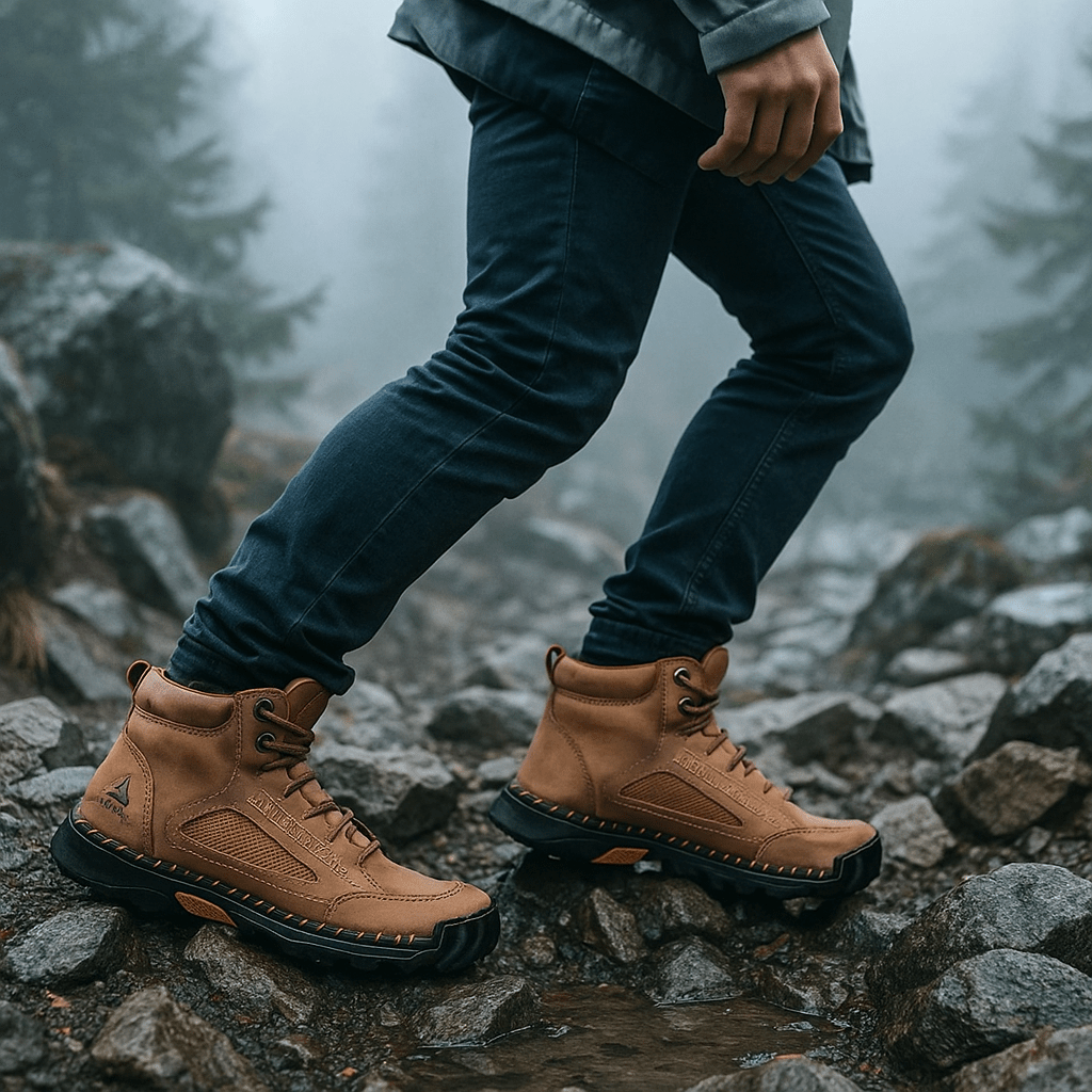 Waterproof Men's Ankle Boots - Non-Slip Sole - Rugged Grip